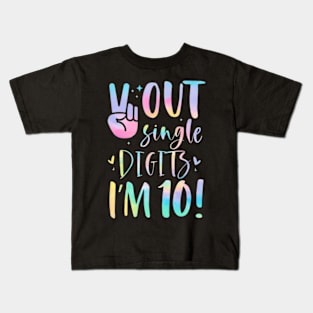 Peace Out Single Digits I'm 10 Year Old 10th Birthday Girl Kids T-Shirt